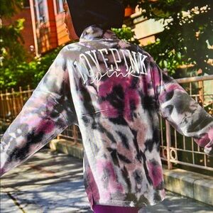Pink Victoria Secret Varsity Half Zip Pullover